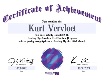 Scaling Up Certified Coach